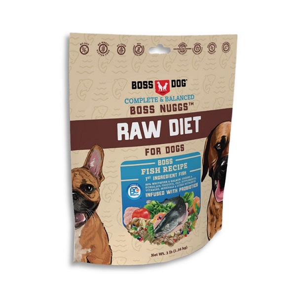 Boss Dog BOSS NUGGS Raw Diet Fish Recipe Dog Food - 3lb