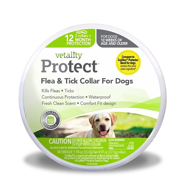 Vetality 12 Month Protect Flea & Tick Collar For Dogs (M/L)