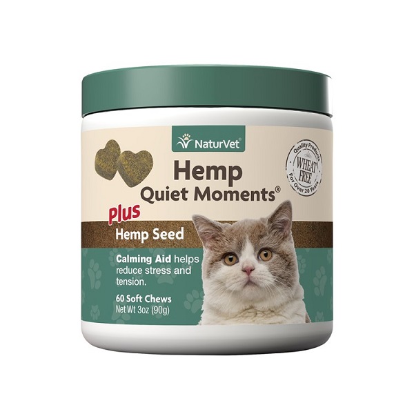 NaturVet Hemp Quiet Moments Plus Hemp Seed Cat Soft Chews - 60ct