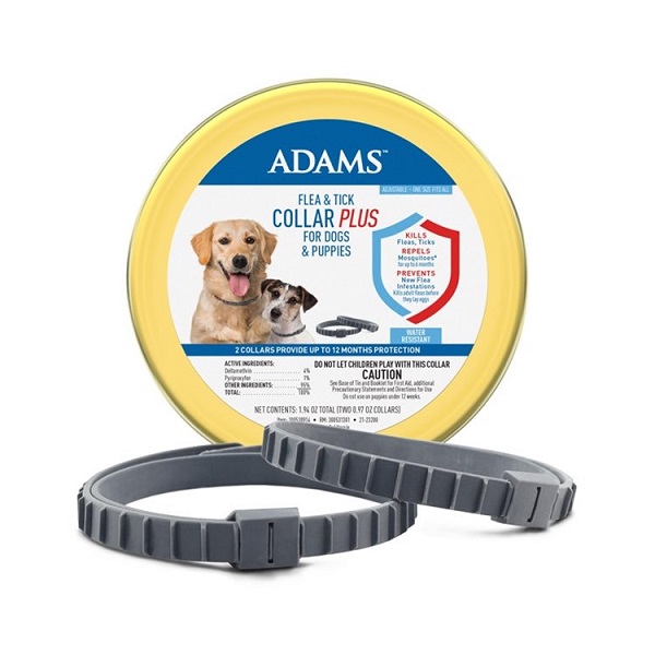 Adams Flea & Tick Collar Plus for Dogs & Puppies - 2pk