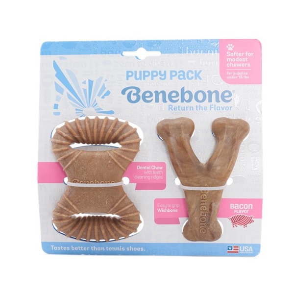 Benebone Bacon Flavor Puppy Chew Toy - (2pk)