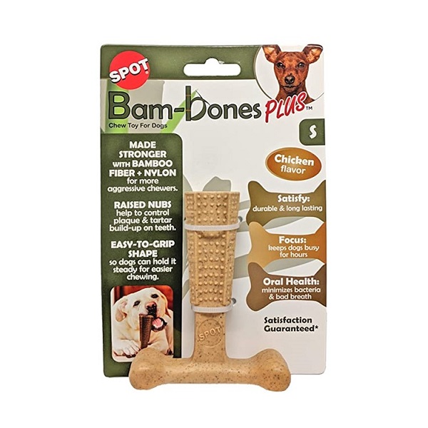 Ethical Pet Spot Naturals Bam-bones PLUS Chicken Flavored Dog Chew Toy - (4")