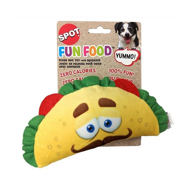 Ethical Pet Spot Fun Food Taco Plush Dog Toy - (6")