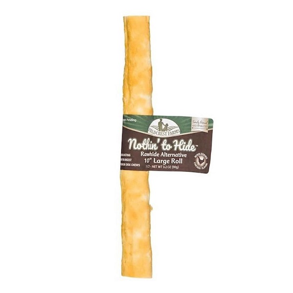 Nothin' To Hide Chicken Flavor Rawhide Alternative Roll Dog Chew (Single) - Large (10")