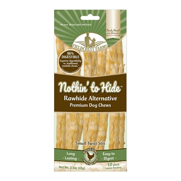 Nothin' To Hide Chicken Flavor Rawhide Alternative Twist Dog Chew (10pk) - Small (5")