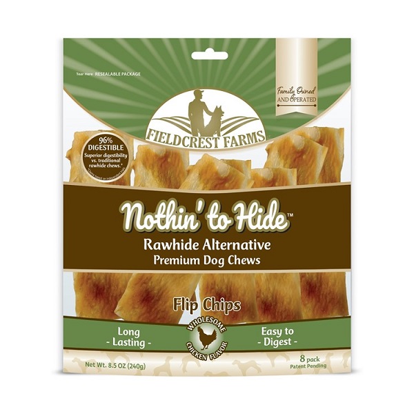 Nothin' To Hide Chicken Flavor Rawhide Alternative Flip Chips Dog Chew - (8pk)