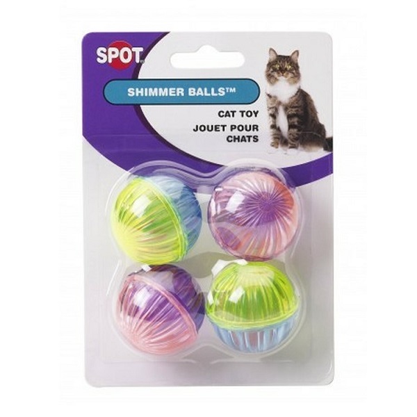 Ethical Pet Spot Shimmer Plastic Balls with Bells - 4pk