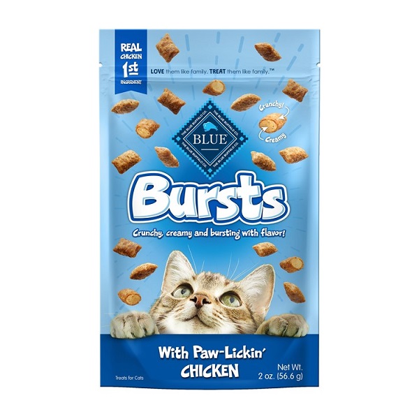 Blue Buffalo Bursts w/Paw-Licken Chicken Cat Treats - 2oz