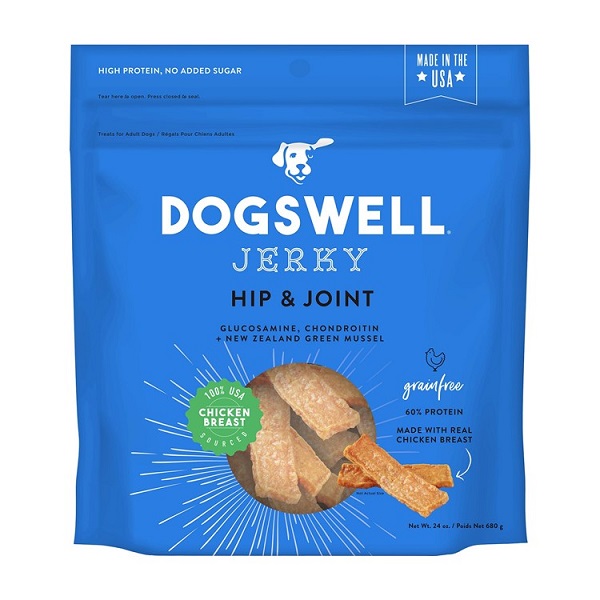 Dogswell Jerky Hip & Joint Chicken Recipe Grain-Free Dog Treats - 24oz