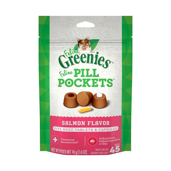 Greenies Pill Pockets Feline Salmon Flavor Cat Treats - 1.6oz