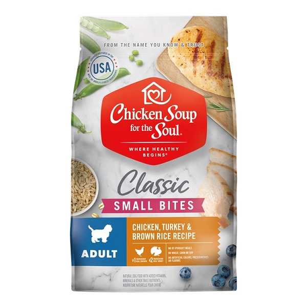 Chicken Soup for The Soul Chicken, Turkey & Brown Rice Recipe Small Bites Adult Dog Food - 28lb