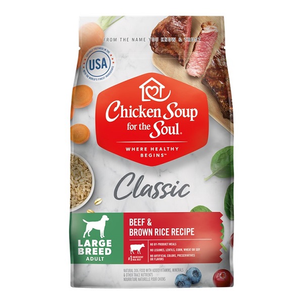Chicken Soup for The Soul Beef & Brown Rice Recipe Large Breed Dog Food - 28lb