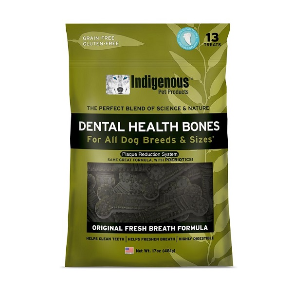 Indigenous Pet Products Fresh Breath Formula Grain-Free Mint Flavored Dental Dog Treats - 17oz