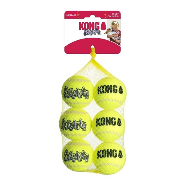 KONG Squeakair Squeaker Tennis Ball Dog Toy - Medium (6pk)