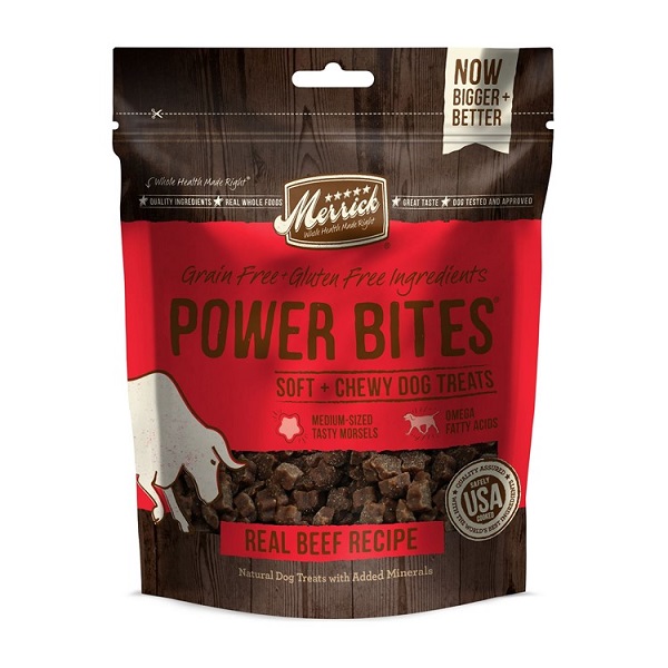 Merrick Power Bites Real Texas Beef Recipe Soft & Chewy Dog Treats - 14oz