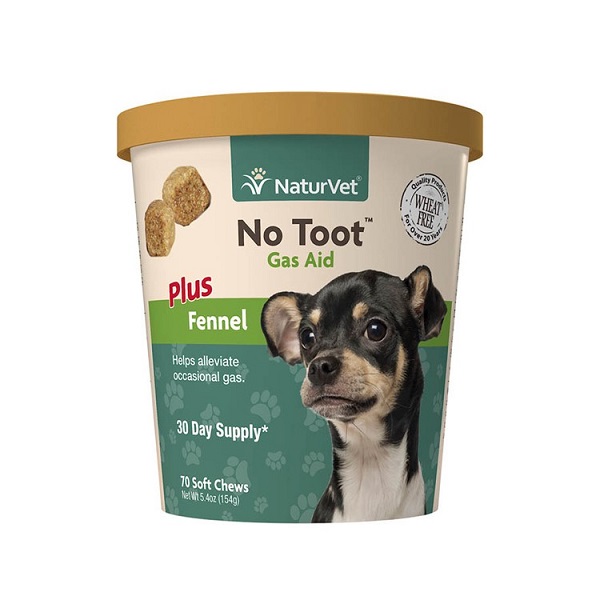 NaturVet No Toot Gas Aid Plus Fennel Soft Chews for Dogs - 70ct