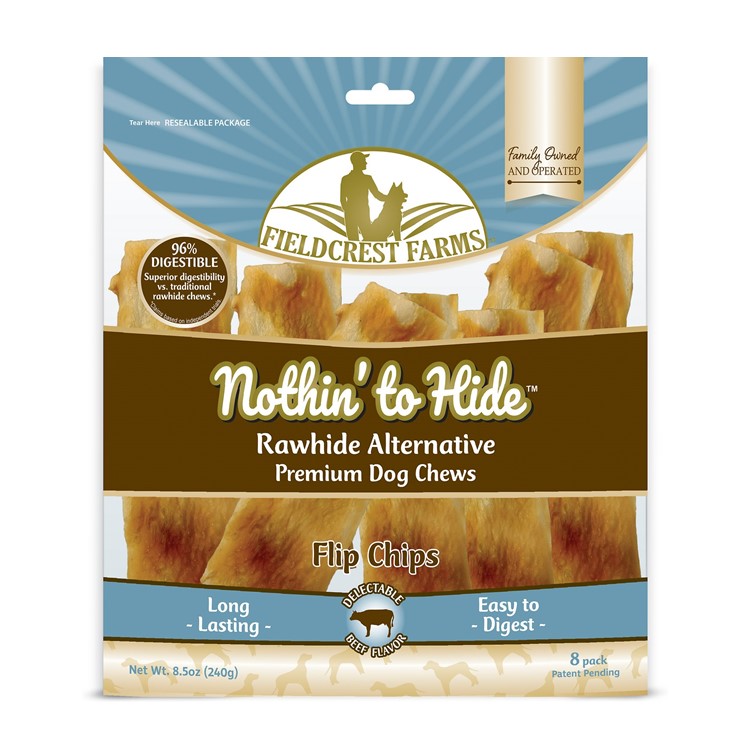 Nothin' To Hide Chicken Beef Rawhide Alternative Flip Chips Dog Chew - (8pk)