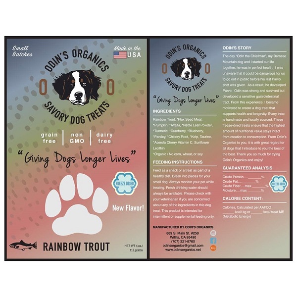 Odin's Organics Rainbow Trout Savory Dog Treats - 4oz