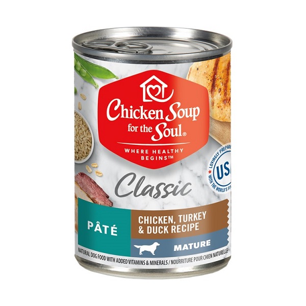  	Chicken Soup for The Soul Chicken, Turkey & Duck Pate Recipe Canned Mature Dog Food - 13oz