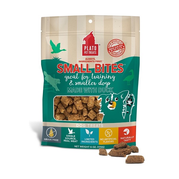 Plato Small Bites Duck Grain-Free Dog Treats - 2.5oz