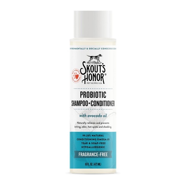 Skout's Honor Probiotic Fragrance Free Dog Shampoo & Conditioner -16oz