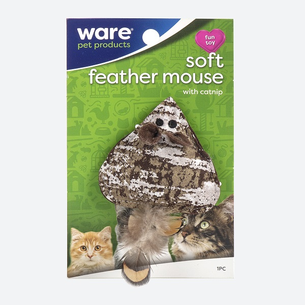 Ware Soft Feather Mouse Toy For Cats