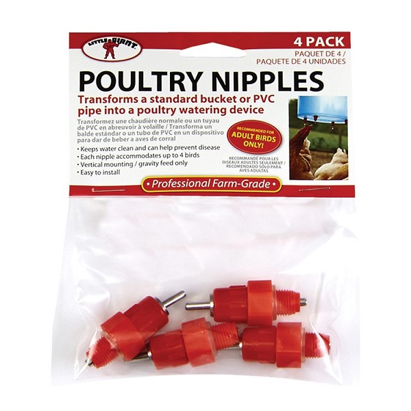 Miller MFG Little Giant Watering Poultry Nipples - 4pk