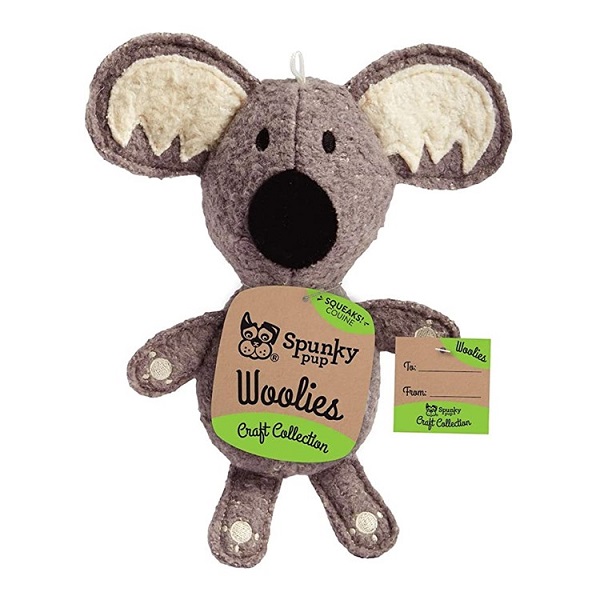 Spunky Pup Woolies Koala Plush Dog Toy - Gray