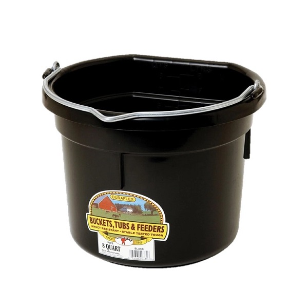 Miller MFG Duraflex Little Giant Flat Back Ultra Durable Plastic Bucket  - 8qt