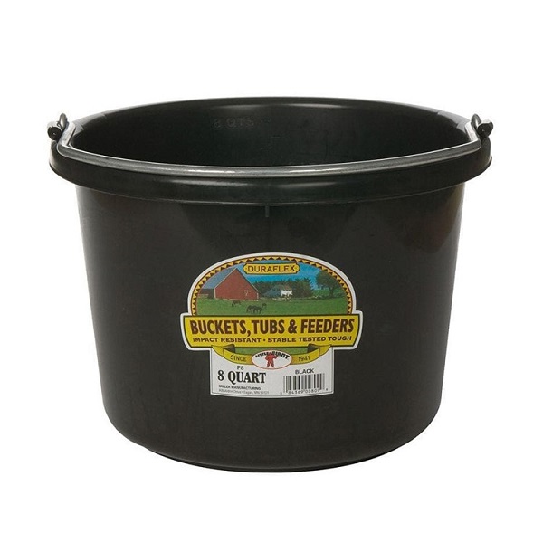 Miller MFG Duraflex Little Giant Round Ultra Durable Plastic Bucket  - 8qt