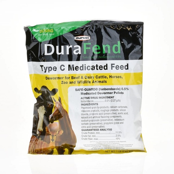 Durvet Durafend Dewormer Type C Medicated Feed For Livestock - 1lb