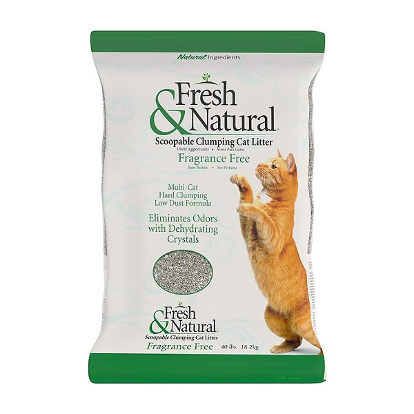 Fresh & Natural Unscented Clumping Clay Cat Litter - 20lb