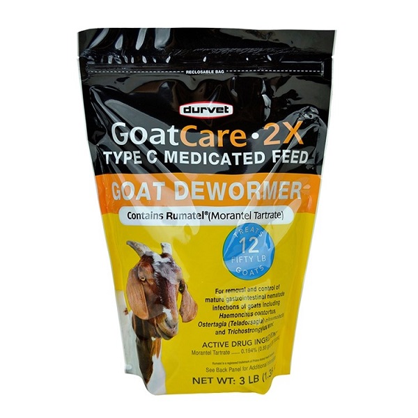 Durvet Goat Care 2X Type C Medicated Goat Dewormer Feed - 3lb