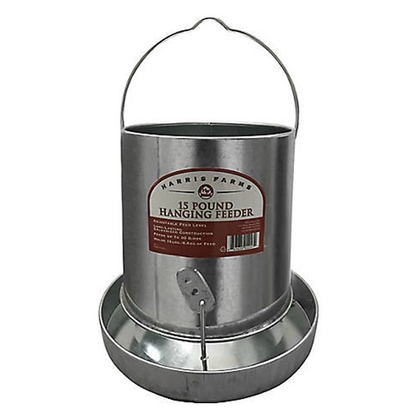 Harris Farms Galvanized Hanging Poultry Feeder - 15lb