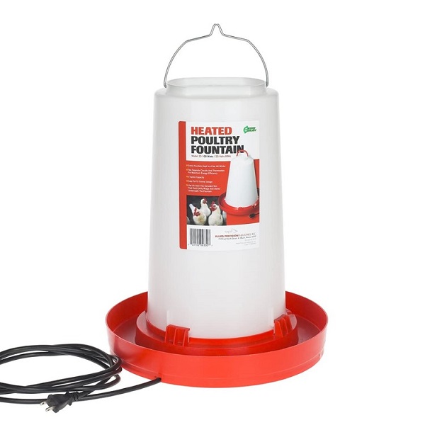 Allied Precision Heated Chicken Waterer - 3.3 Gallon