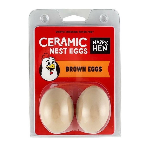 Happy Hen Ceramic Nest Eggs - Brown (2pk)