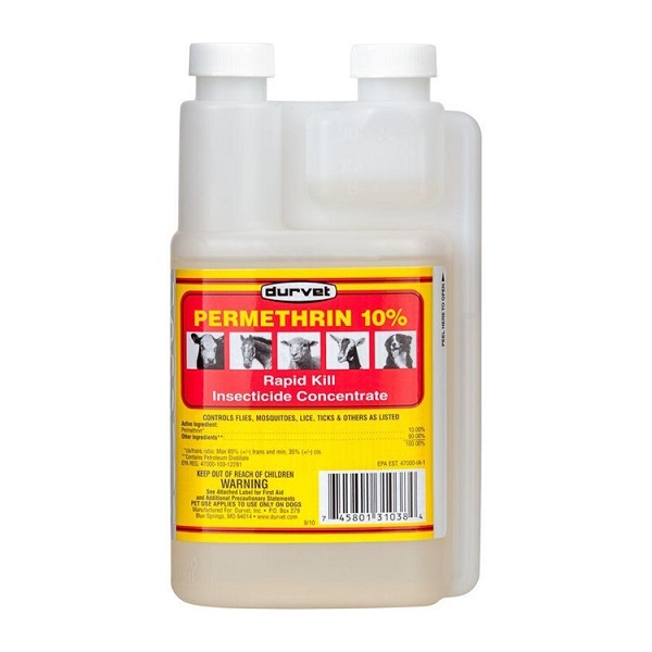 Durvet Permethrin 10% Concentrate Rapid Kill Insecticide - 16oz