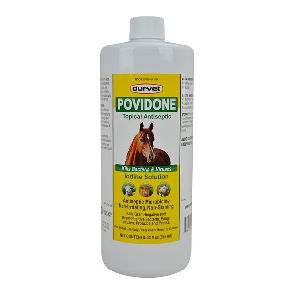 Durvet Povidone Iodine 10% Solution Topical Antiseptic - 32oz
