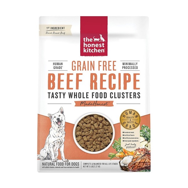 The Honest Kitchen Grain-Free Beef Whole Food Clusters Dog Food- 5lb