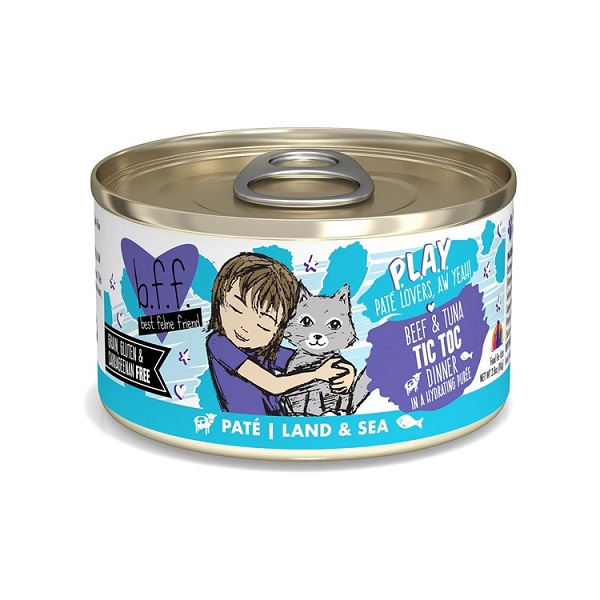 Weruva BFF Play Pate Lovers Beef & Tuna Tic Toc Wet Cat Food - 2.8oz