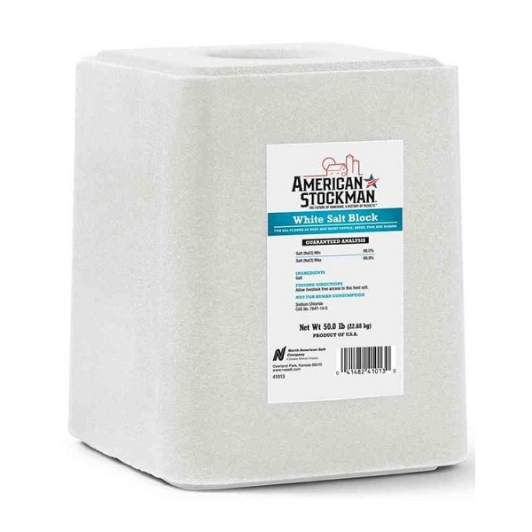 American Stockman White Salt Block - 50lb