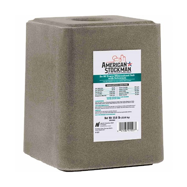 American Stockman Se-90 Trace Mineral Block w/Selenium - 50lb