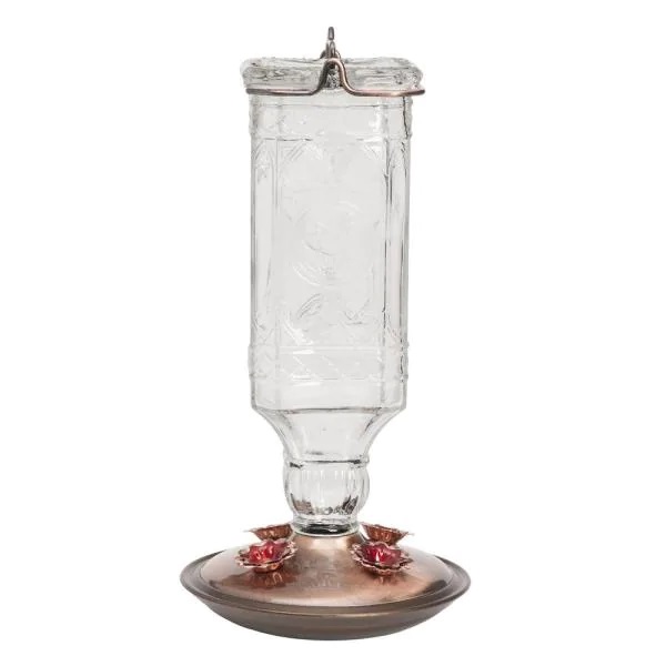 Perky-Pet Square Antique Glass Hummingbird Feeder - 24oz
