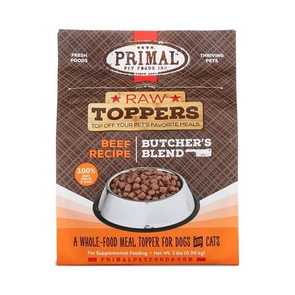 PRIMAL Beef Recipe Butcher's Blend Dog & Cat Food Topper - 2 lbs