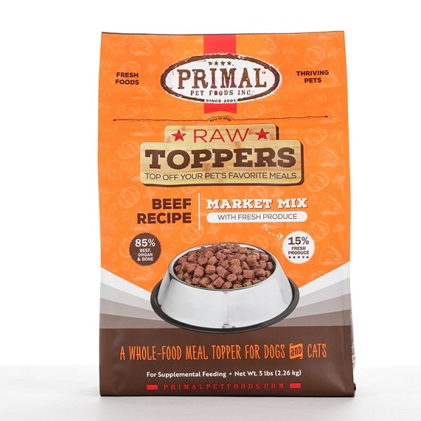 PRIMAL Market Mix Beef Recipe Raw Dog Food Toppers - 5lb