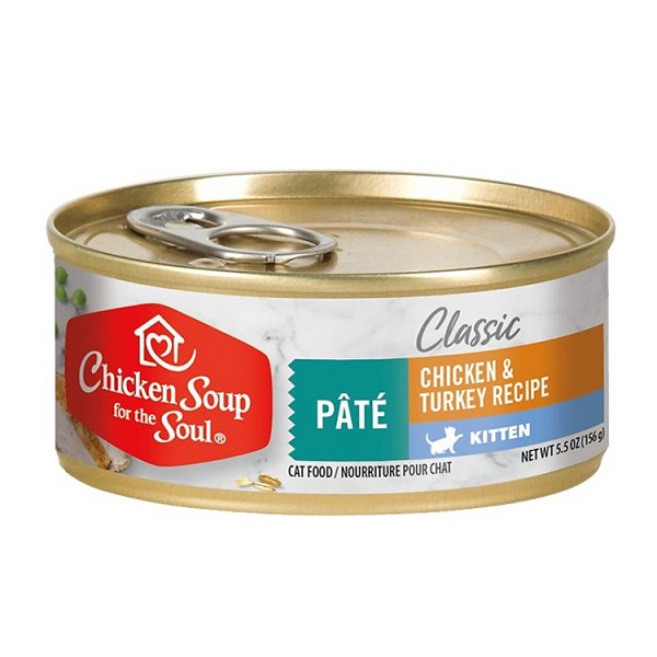 Chicken Soup for the Soul Kitten Chicken & Turkey Recipe Wet Pate Kitten Food - 5.5oz