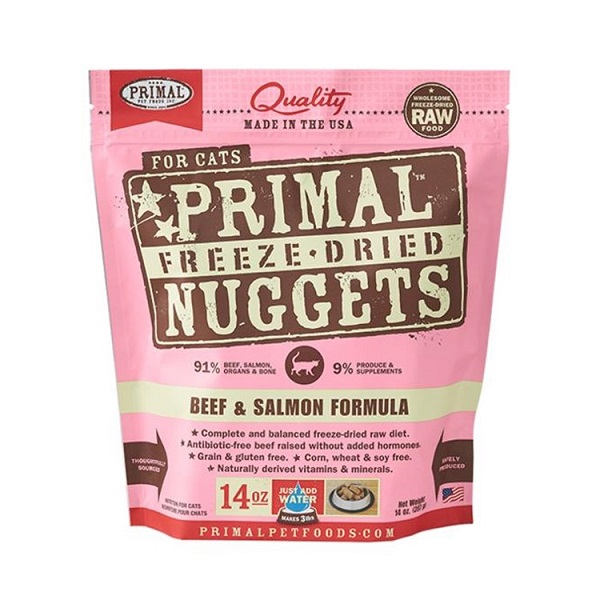 PRIMAL Nuggets Freeze-Dried Beef & Salmon Formula Cat Food - 14oz