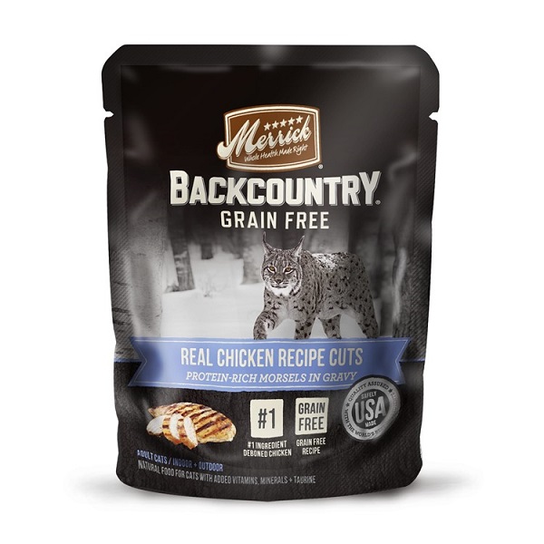 Merrick Backcountry Grain-Free Real Chicken Recipe Cuts Cat Food Pouches - 3oz