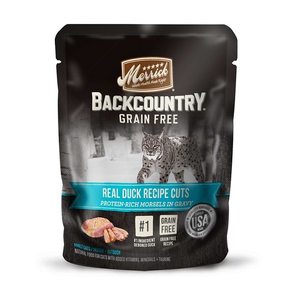 Merrick Backcountry Grain-Free Real Duck Recipe Cuts Cat Food Pouches - 3oz