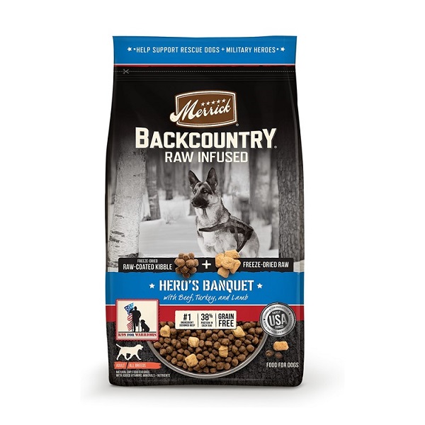 Merrick Backcountry Raw Infused Hero's Banquet Beef, Turkey & Lamb Dog Food